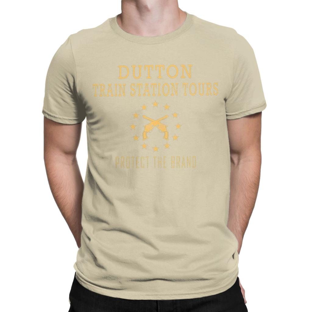 Men's Dutton Train Station Tours Yellowstone T Shirt  Cotton Clothes Short Sleeve Round Collar Tee Shirt Birthday Gift T-Shirts