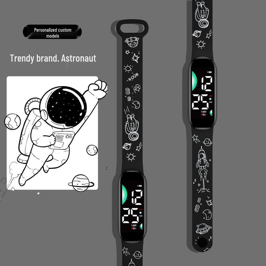 New Cartoon LED Waterproof Sports Watch: Cute Anime Design for Students