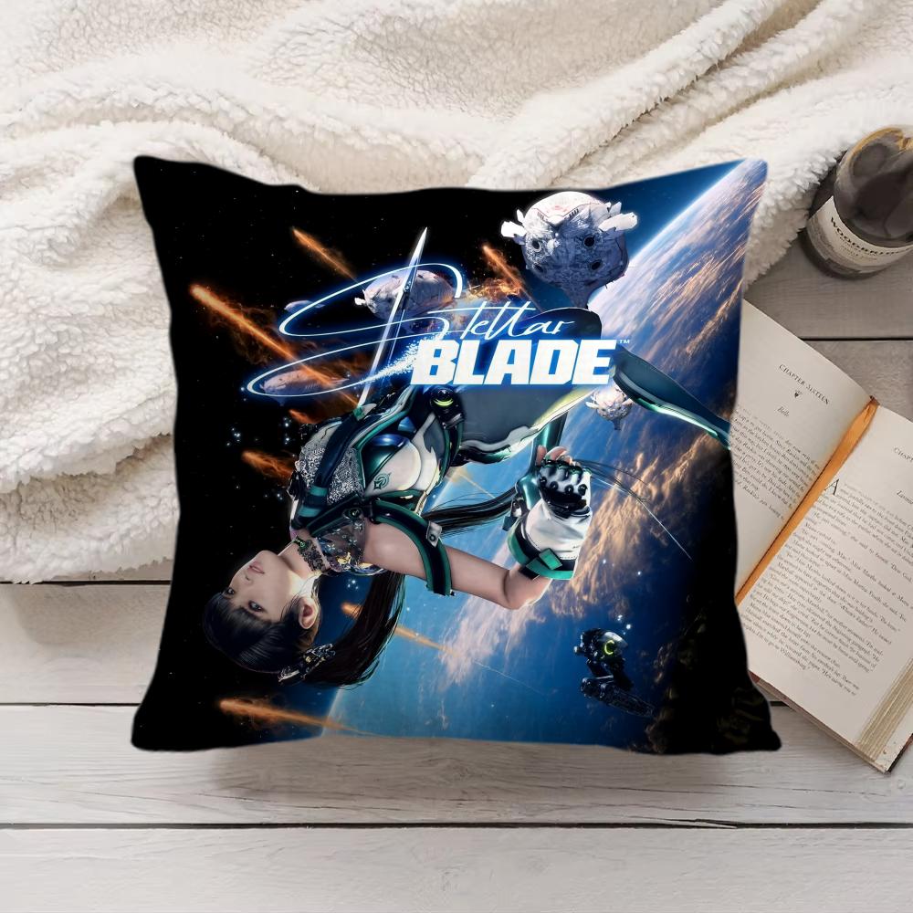Игровой чехол на подушку Stellar B-Blade, шелковистый короткий плюш, скрытая молния, пылезащитный чехол на диванную подушку для домашнего декора