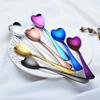 1PCS Heart Shaped Couple Spoon Creative Stainless Steel Coffee Tea Dessert Stirring Spoon LS
