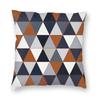 Navy And Rust Triangles Pillowcase Polyester Linen Velvet Pattern Zip Decor Pillow Case Sofa Seater x