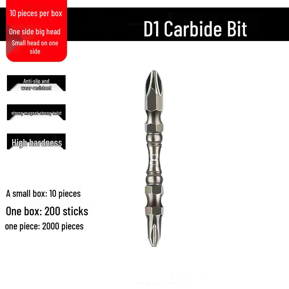 Биты для электрической отвертки с крестообразным шлицем высокой твердости: Легированная сталь, Противоскользящий, Сильный магнит.