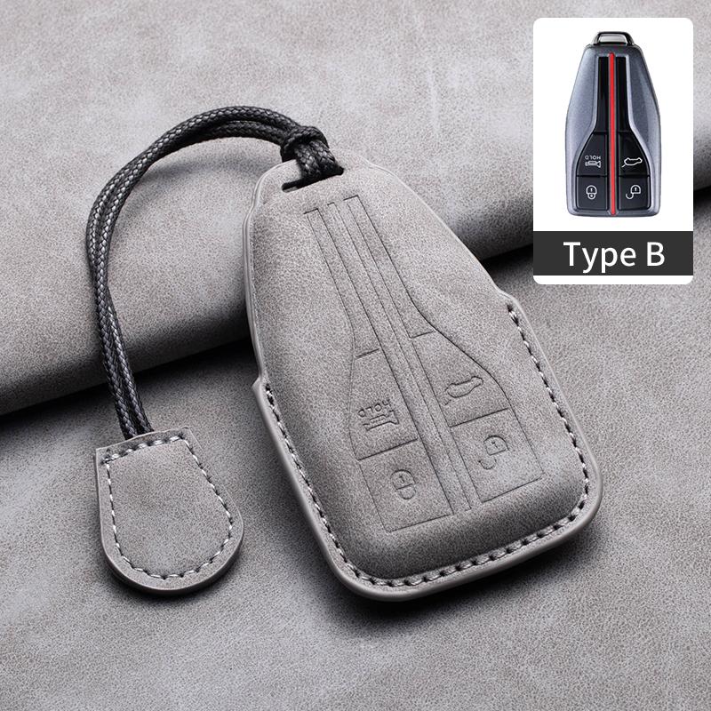 New Sheepskin Car Key Case Cover Protector Shell For FAW Hongqi H9 H7 H5 HS5 HS7 HS5 H7 H5 HS7 Smart Remote Keychain Accessories