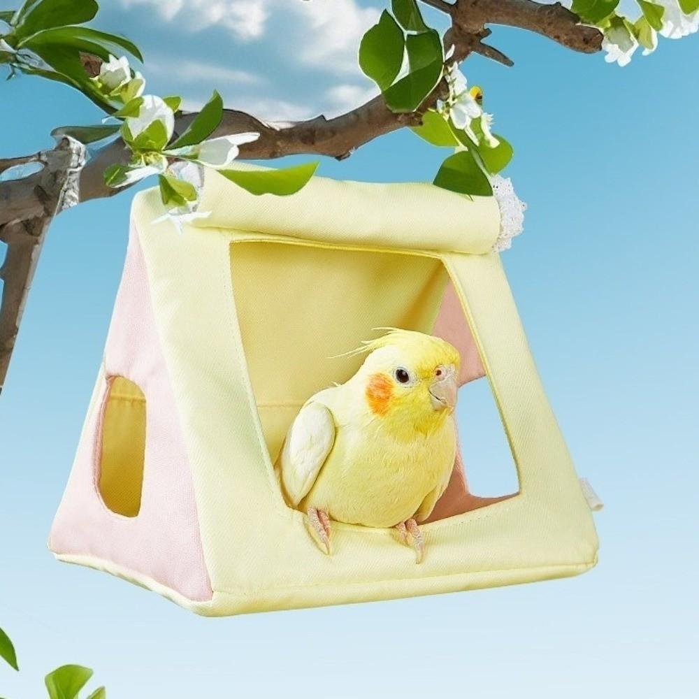 Bite Resistant Hanging Parrot Nest Breathable Net Bird House Triangle Bird Hammock Bird Cage