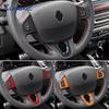 Для Renault Fluence Megane 3 RS Scenic 2009 2010 2011-2015 Верхняя накладка на руль из замши Наклейка LHD RHD Аксессуары для интерьера