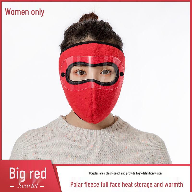 Ветрозащитная и морозостойкая велосипедная маска с очками - Моющаяся, толстая, пылезащитная, дышащая защита для мужчин и женщин
