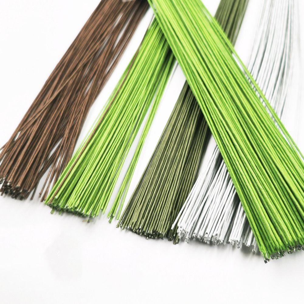 40 см Цветочные проволочные стебли Гибкая железная проволока для стеблей букетов Аксессуары для стеблей DIY Поделки Покрытые бумагой для 100 шт.