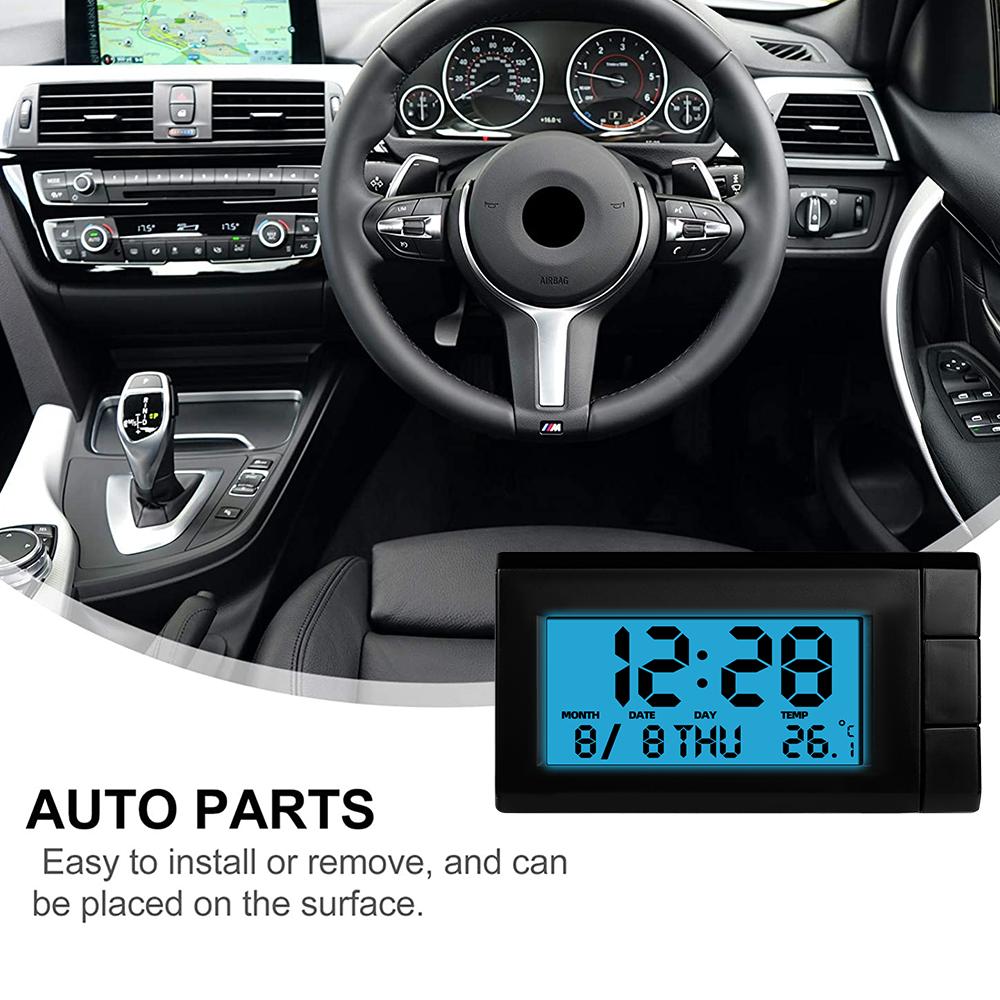 2 в 1 Автомобильный термометр для воздуховода Электронные часы Время Светодиодный цифровой дисплей Термометр с подсветкой Светящиеся автомобильные принадлежности