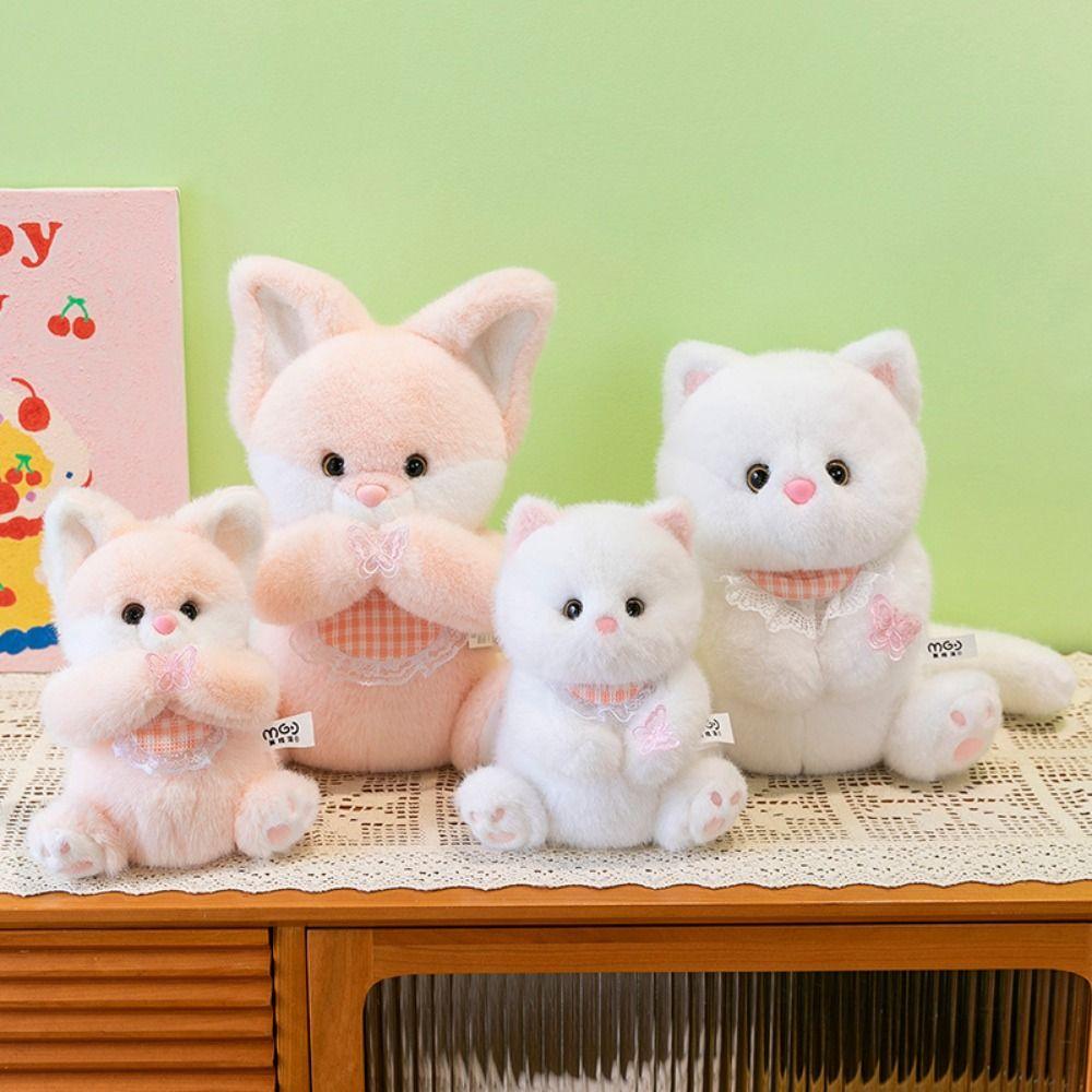 Мягкая игрушка-кошка с пушистыми ушками, бант, мягкие игрушки, плюшевые игрушки, плюшевые игрушки для кошек, куклы, детские игрушки