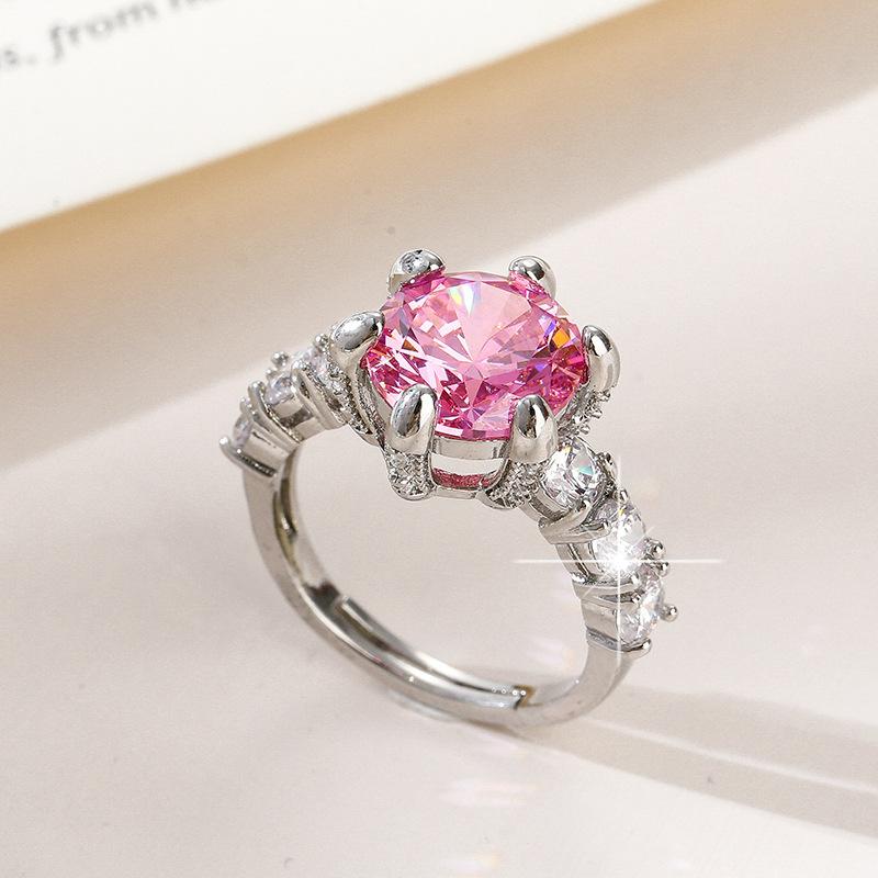 Viya Personality Sweet Cold Wind Exquisite Copper Inlaid Zir*****Pen Ring Women