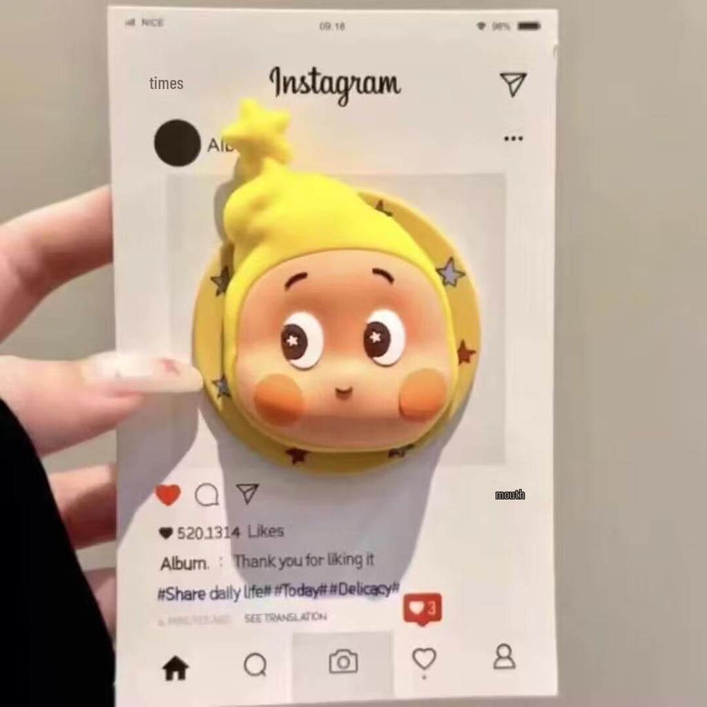 3D Силиконовый Мультяшный Плачущая Звезда Держатель для Мобильного Телефона и Выдвижной Держатель-Подушка
