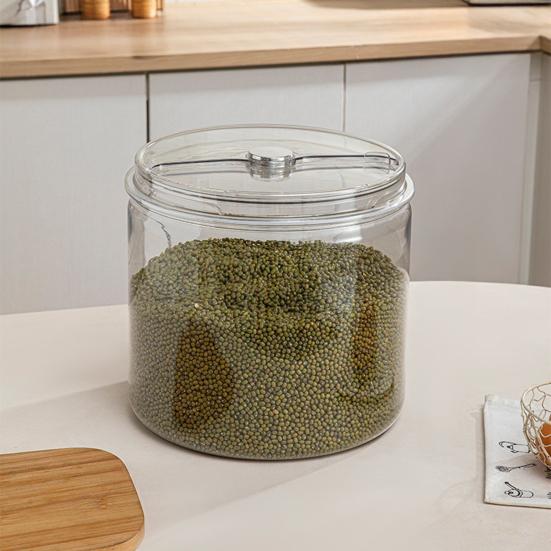 Ведро для риса Прозрачная визуальная панель Большая вместимость Герметичный Защищенный от влаги Пластиковый контейнер для хранения пищевых продуктов