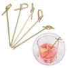 100pcs Barbeque Party Decoration Kitchen & Bar Fruit Forks Stick Bamboo Knot Skewers Cocktail Picks
