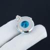 Серебряная подвеска с драгоценным камнем London Blue Topaz из стерлингового серебра 925 пробы — круглая ручная работа, повседневное украшение, подарок на день рождения