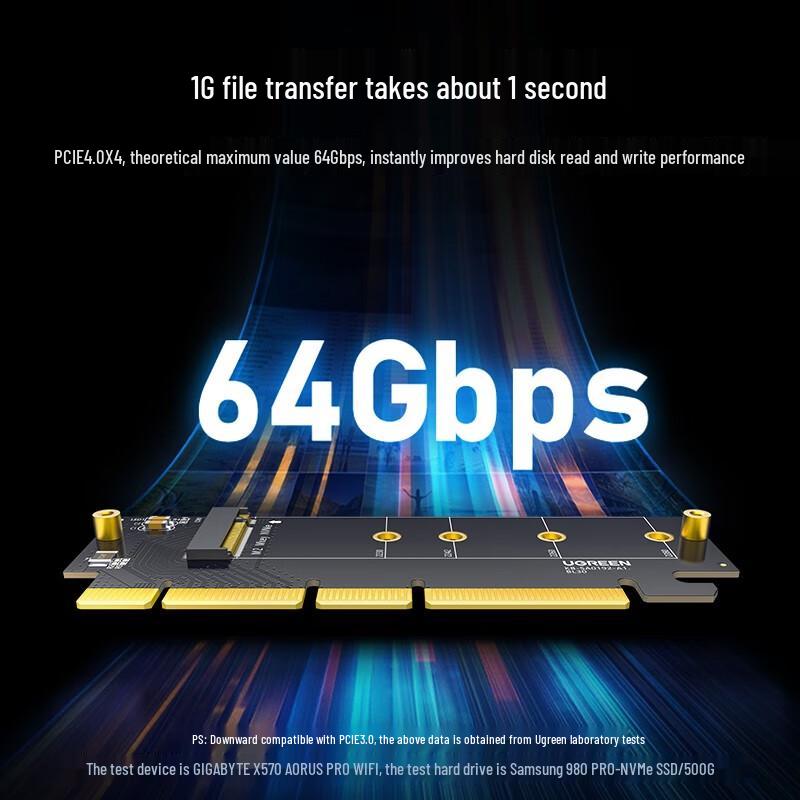 Карта-адаптер UGREEN PCI-E на M.2 NVMe SSD