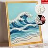 Безрамная жемчужная картина DIY-набор Дизайн «Морская волна» 3D блестящий холст с бусинами Расслабляющее творческое рукоделие для любителей искусства