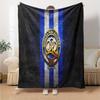 Blue And White Queens Park Flannel Blanket, Soft Polyester, Modern Design, All-Season for Camping, Travel, Gifts for holidays or birthdays