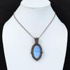 Подвеска Owyhee Blue Opal, подвеска из медной проволоки с драгоценным камнем, ювелирное изделие ручной работы, элегантная подвеска, ювелирное изделие из медной проволоки, подарок для него, подвеска в стиле бохо