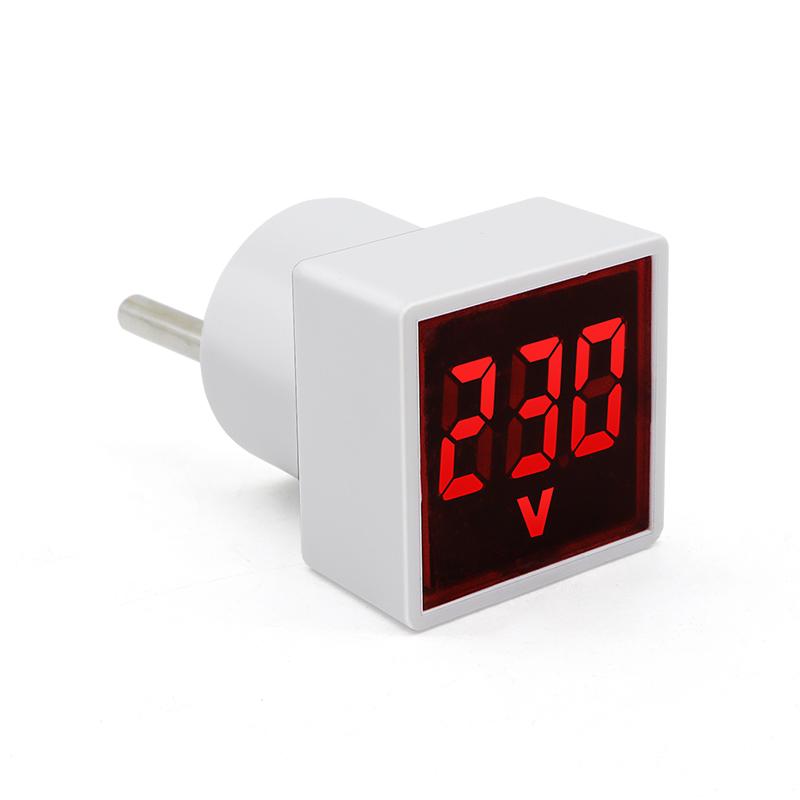AC 220V LED Digital Display Voltage Measurement Monitor EU Plug Square Voltmeter