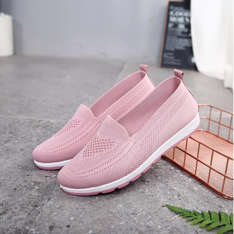 Women Shoes Casual Sneakers Ladies Knitted Mesh Breathable Slip On Vulcanized Shoes Sock Autumn Platform Fashion Female Walking