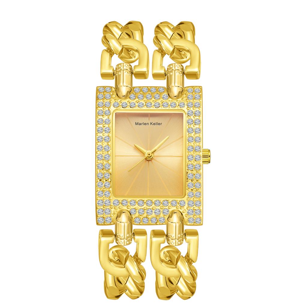 New Top Brand Luxury Women's Square Diamond Watches Alloy Clock Lady's Gold Strap Watch Fashion Quartz Wristwatch