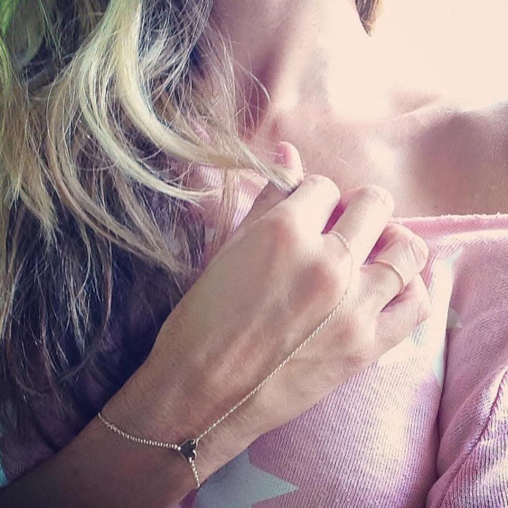 Fashion Women Love Heart Hand Harness Finger Ring Slave Chain Bracelet Jewelry