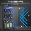 24 Bottle Wine Cooler, 68 Litre Capacity, 4-16 degrees C Freestanding Drinks Beer Wine Fridge with Glass Door, Black