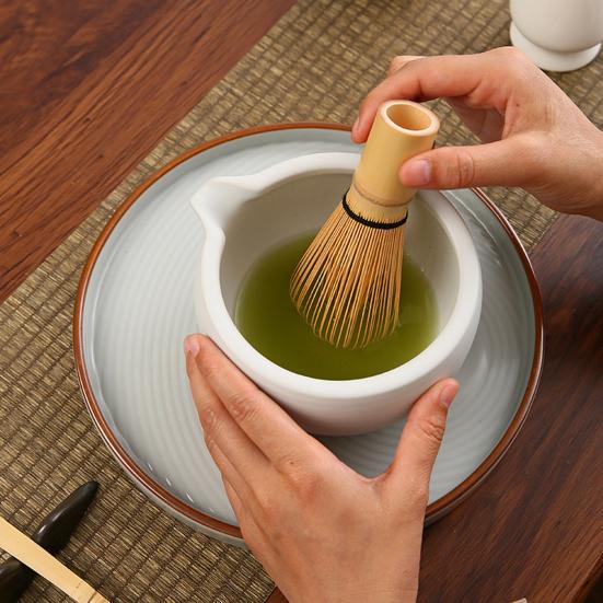 Bamboo Matcha Whisk with Tea Pick Teaspoon Handmade Traditional Japanese Chasen Stirring Brush for Matcha Tea Natural Bamboo Matcha Stirrer