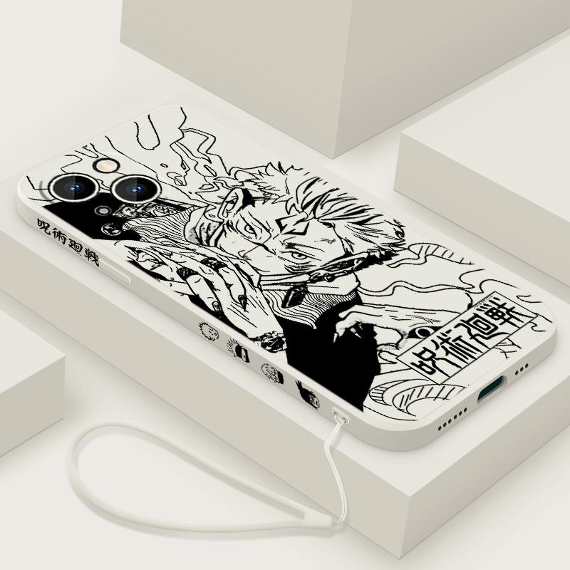 Jujutsu Kaisen Animation Cute For Apple iPhone 15 14 13 12 11 XS XR X 8 7 Pro Max Plus Mini Liquid Left Rope Phone Case