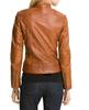 Original Leather Fashionable Women's Brown Lambskin Handmade Jacket Motorcycle