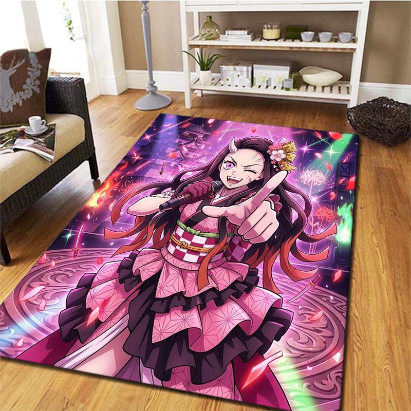 Ковер Kimetsu No Yaiba Клинок, рассекающий демонов, для гостиной, спальни, дома, дивана, детской игровой, нескользящий коврик