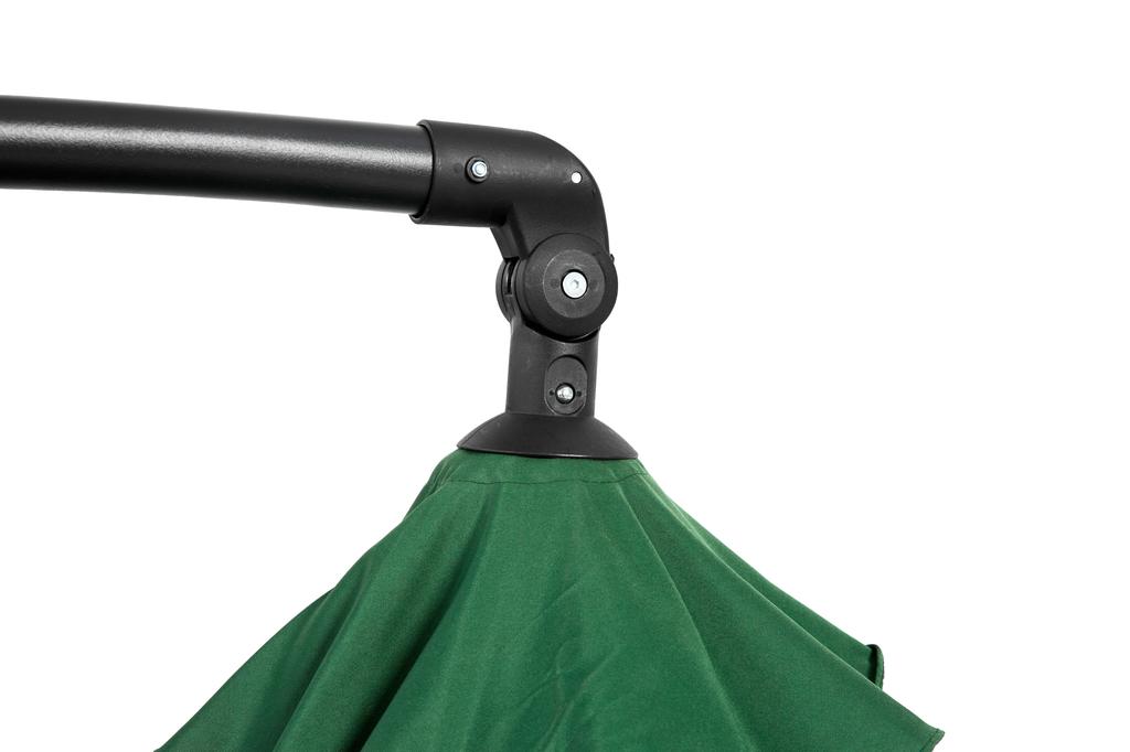 Best Choice Products 10ft Offset Patio Umbrella w/Tilt Adjustment, Polyester Shade, 8 Ribs for Backyard, Poolside - (Dark green)(No Base)