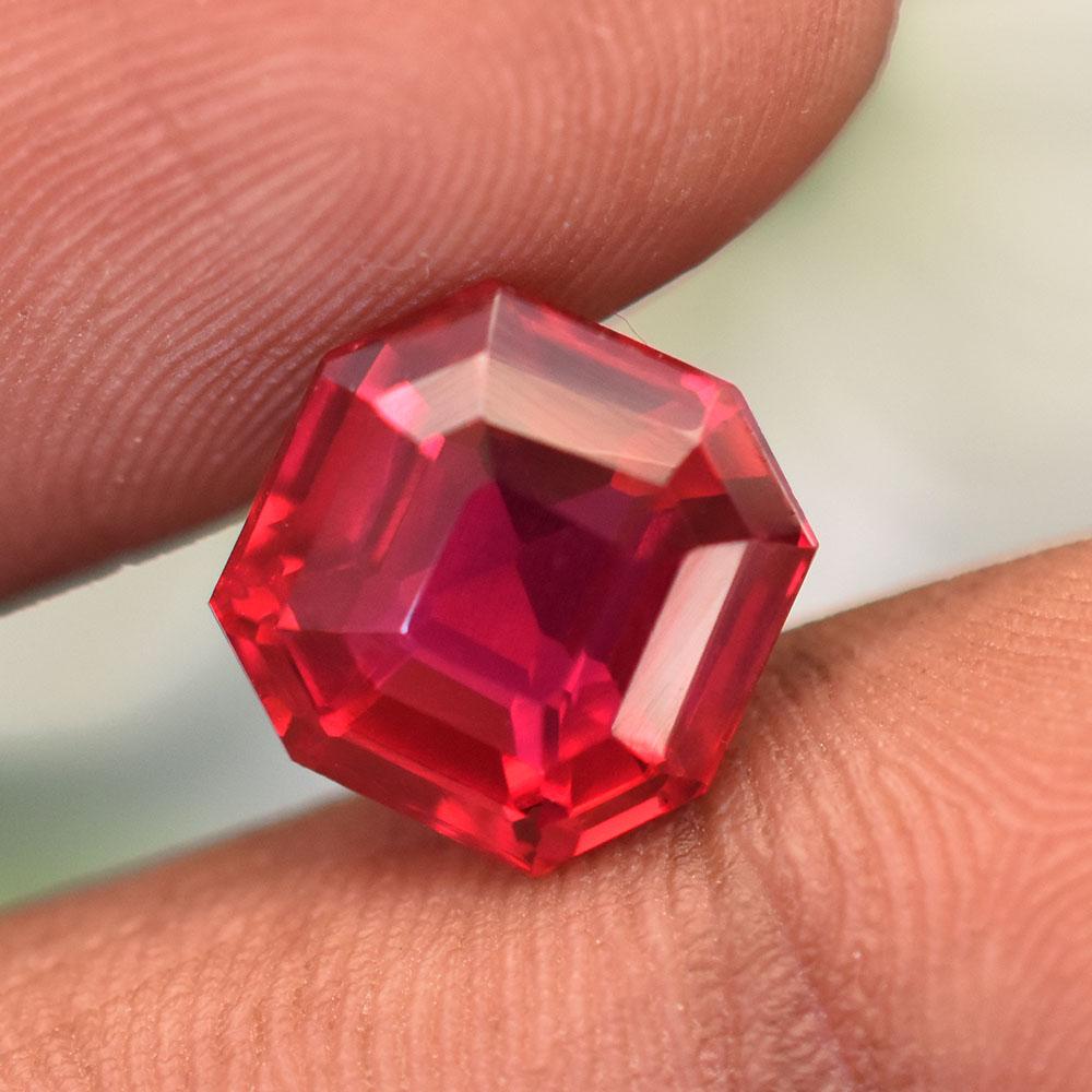 10x10mm Square Shape Natural Red Ruby Loose Gemstone For Mother's Day