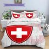 Switzerland national football Pattern Bedding Home Decoration Birthday Gift (1 * duvet cover + 2 * pillowcase, without core),fan merchandise.