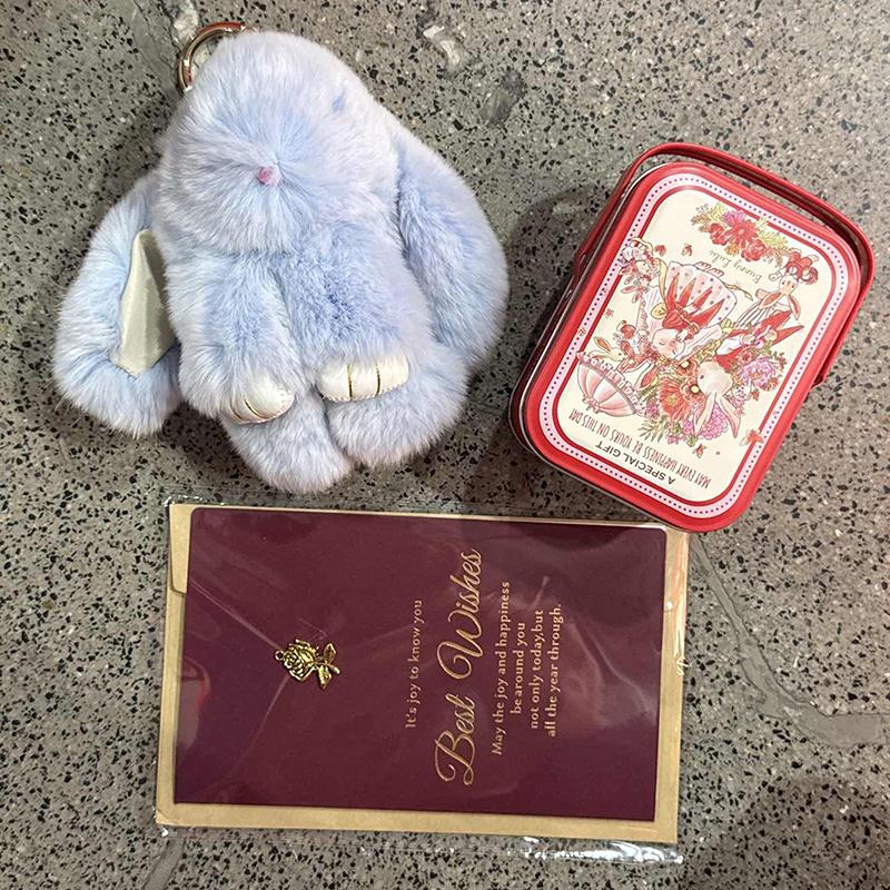 Брелок Зайчик Лулу с Пасхальным Рождественским Зайчиком Подарочный Набор День Учителя Подарок на День Рождения