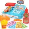 Children'S Play House Supermarket Cash Register Set, Simulated Vegetable And Fruit Model, Lighting And Sound Effects Checkout Page