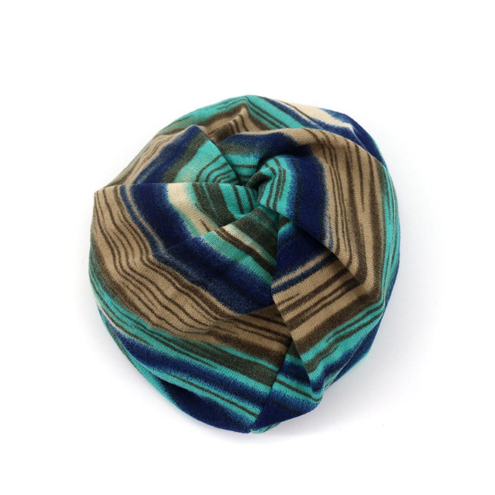 Унисекс Шарф с полосатым принтом Шапка Повседневная Уличная Конвертируемая Ветрозащитная Шапка