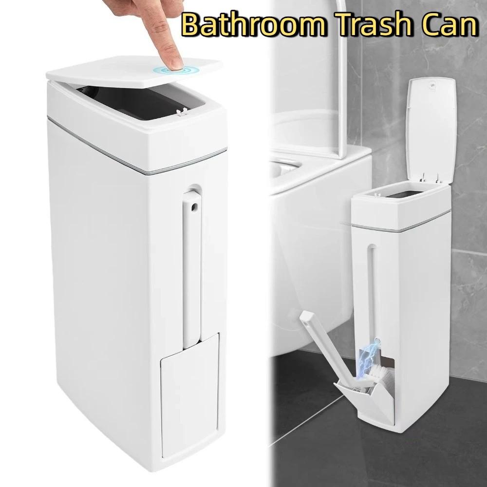 Space Saving Bathroom Trash Can Odor Blocking Waste Can Minimalist Narrow Garbage Can  Small Space