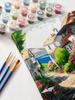 Paint by numbers with frame Pictures for painting - Seaside town 40x50cm