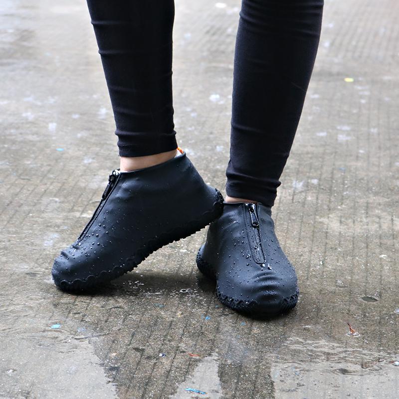 Портативный чехол на молнии для обуви унисекс, многоразовая водонепроницаемая защита для обуви, моющиеся силиконовые бахилы, дождевики, галоши для обуви