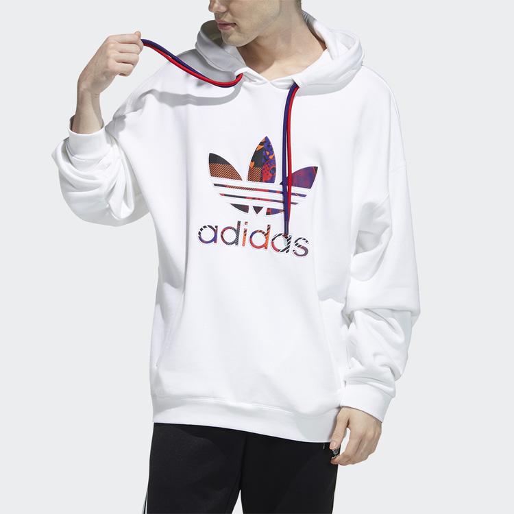 adidas Мужская толстовка с капюшоном Originals Trefoil CNY с двойными завязками, белая H09192