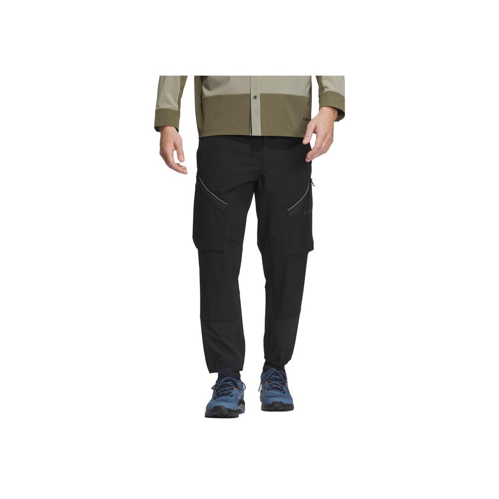 Adidas Однотонные стильные брюки-карго с отделкой для улицы, мужские брюки черного цвета IC7994