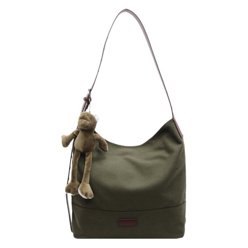 Casual Commuting Large-capacity Canvas Bag Women's 2025 New Fashion Shoulder Messenger Women's Bag College Student Tote Bag