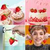 20 шт. Искусственная клубника DIY Искусственные фрукты Симуляция Пластик Поддельный фрукт Вечеринка Реквизит Украшение Дом Свадьба Декор