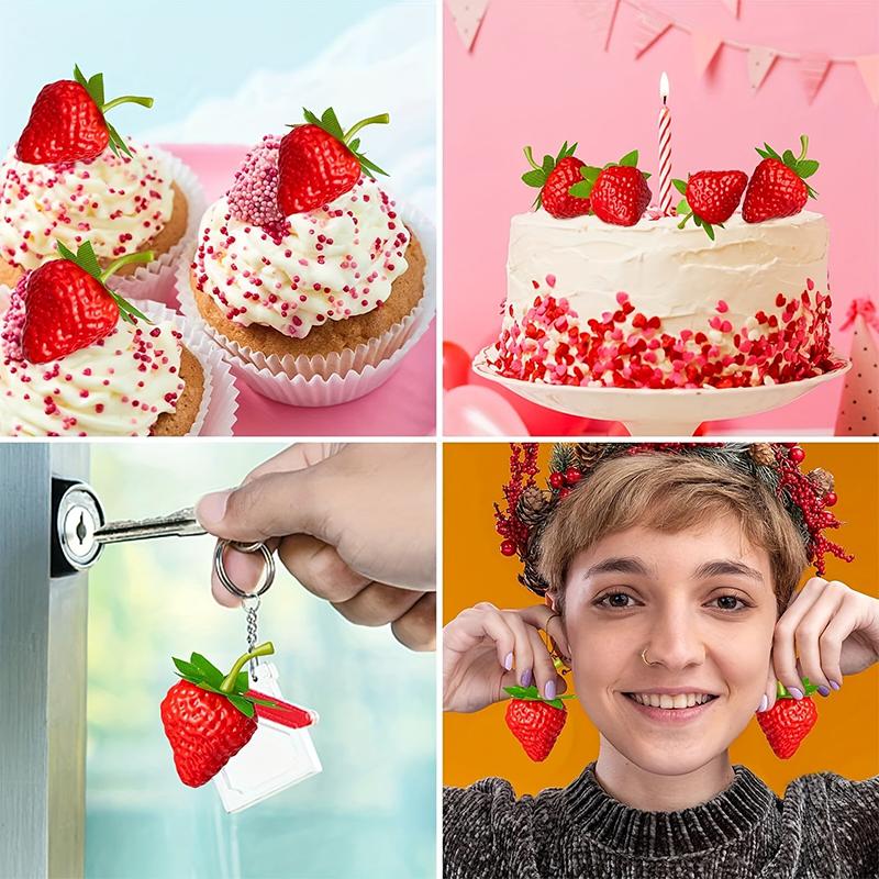 20 шт. Искусственная клубника DIY Искусственные фрукты Симуляция Пластик Поддельный фрукт Вечеринка Реквизит Украшение Дом Свадьба Декор