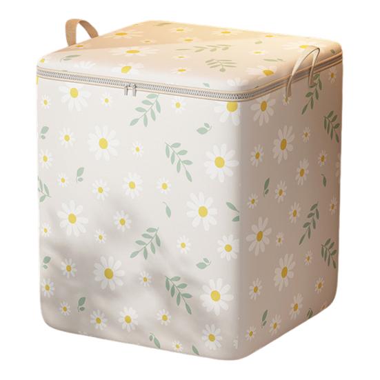 Сумка для хранения одеяла с цветочным принтом, большая вместимость, пыленепроницаемая сумка на молнии с ручками для переноски, складной органайзер для экономии места для шкафа, подушки, одеяла, стеганого одеяла