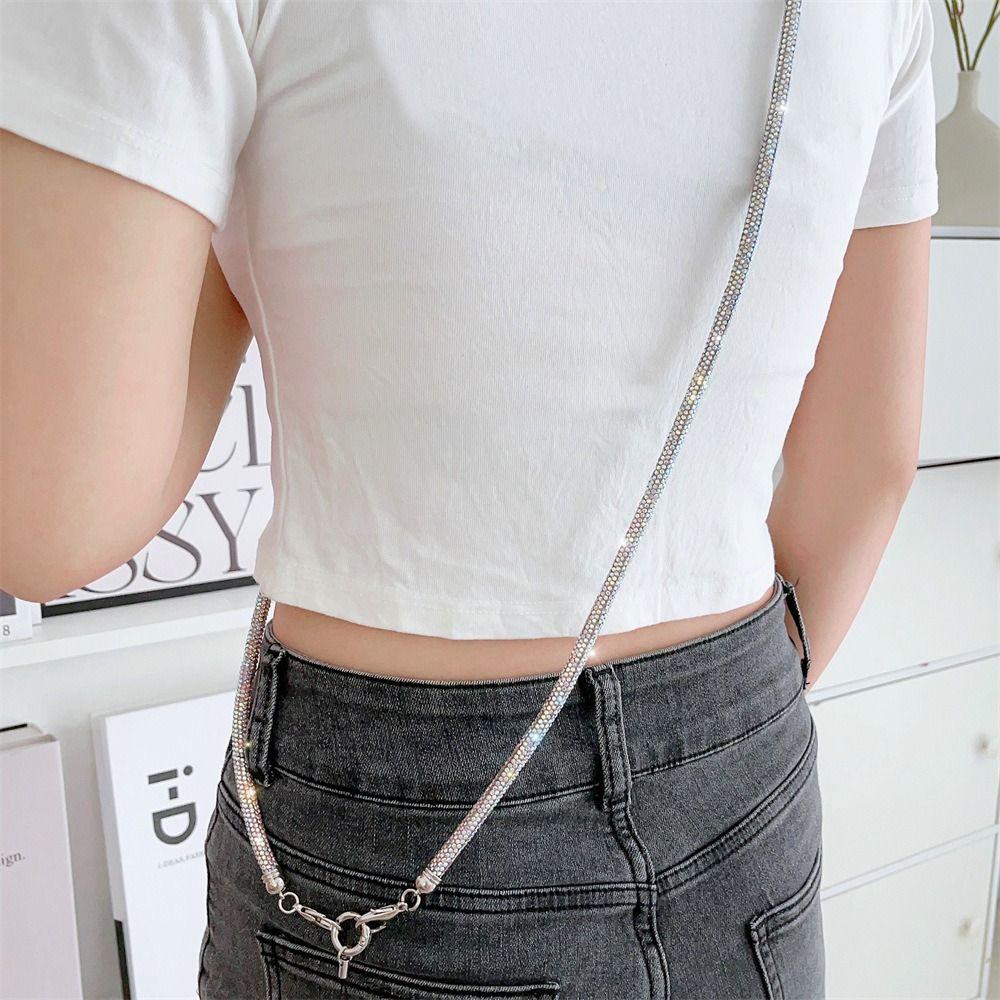 Crystal Rhinestone Phone Lanyard Bling Bling Hanging Cord Phone Anti-lost Rope  Phone Accessories