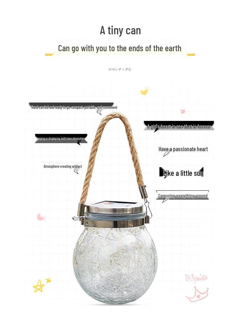 Solar-Powered Outdoor Garden Hanging Light - Glass Mason Jar Christmas Decoration
