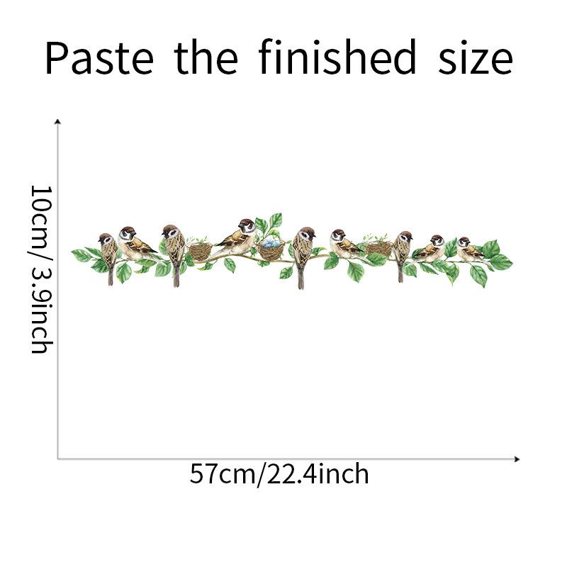 Милый воробей в гнезде на ветке Наклейки на стену Причудливое лесное настенное искусство для детской комнаты и декора детского сада