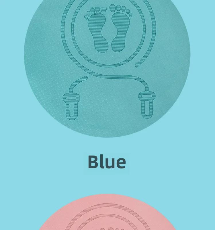 Круглая скакалка и коврик для йоги TPE: Звукоизолирующая, ударопрочная подушка для фитнеса, танцев и упражнений в помещении